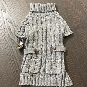 NWT - Dog Heather Grey Turtleneck Sweater - Size 16”